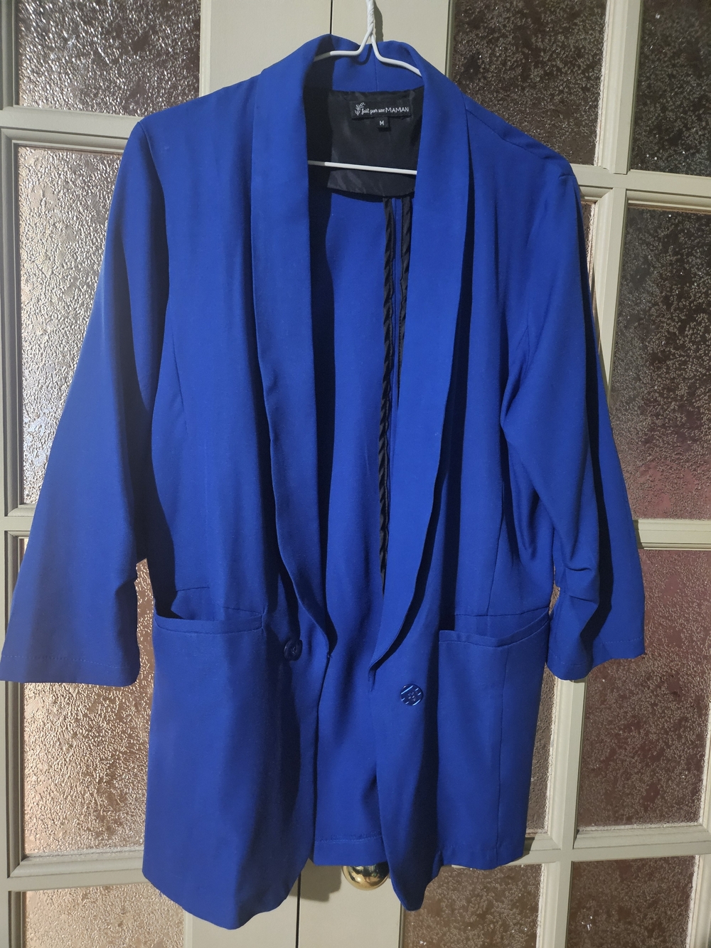 Blue Women's Shawl Collar Blazer